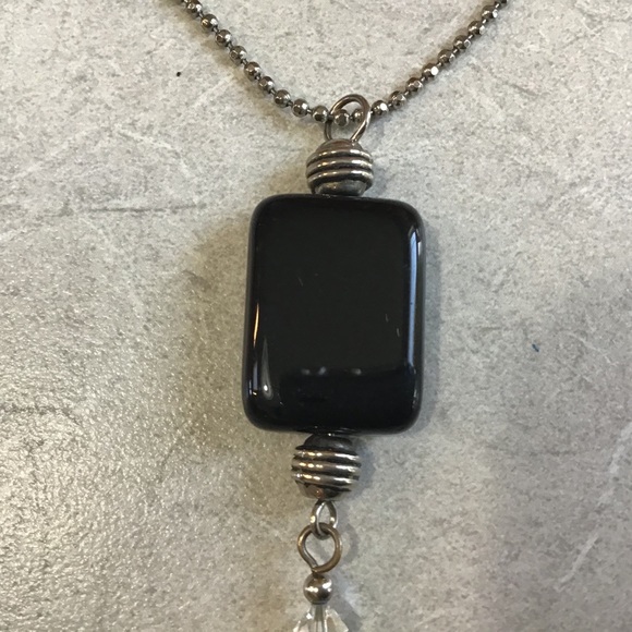 Delicate Necklace with Dangling Beaded Pendant - Picture 5 of 11